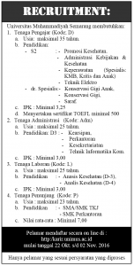 Read more about the article Lowongan kerja Unimus 2016