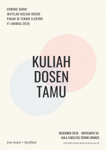 Read more about the article ComingSoon- Kuliah Dosen Pakar Teknik Elektro -Ft Unimus – Desember 2018